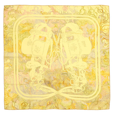 エルメス HERMES カレ90 CARRE イエロー×マルチカラー シルク スカーフ 【BRIDES DE GALA/ブリッド ドゥ ガラ】