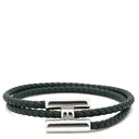 エルメス HERMES トゥルニ トレッセ グリーン スイフト メタル ブレスレット シルバー金具 緑 レザーブレス