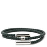 エルメス HERMES トゥルニ トレッセ グリーン スイフト メタル ブレスレット シルバー金具 緑 レザーブレス