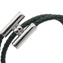 エルメス HERMES トゥルニ トレッセ グリーン スイフト メタル ブレスレット シルバー金具 緑 レザーブレス