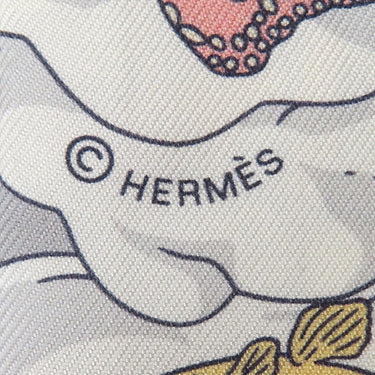 エルメス HERMES ツイリー キャラメル×グリ×ブルー シルク スカーフ 【SUR MON NUAGE/私の雲】