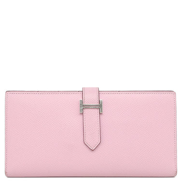 エルメス HERMES ベアンスフレ モーヴシルベストル ヴォーエプソン 長財布 シルバー金具 二つ折り財布