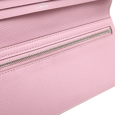 エルメス HERMES ベアンスフレ モーヴシルベストル ヴォーエプソン 長財布 シルバー金具 二つ折り財布