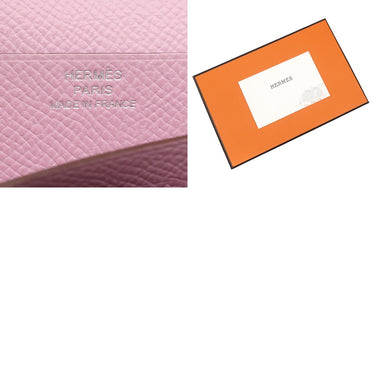 エルメス HERMES ベアンスフレ モーヴシルベストル ヴォーエプソン 長財布 シルバー金具 二つ折り財布