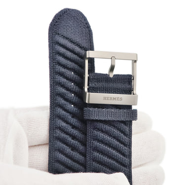 エルメス HERMES 純正 アップルウォッチ 44 45 46 49mm用 ブルーニュイ ナイロン チタン 腕時計パーツ アンメール ニットナイロン ベルト 35ｍｍ 尾錠付き