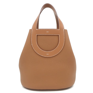 エルメス HERMES インザループ 23 ゴールド トリヨンクレマンス ヴォースイフト ハンドバッグ ゴールド金具 茶