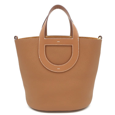 エルメス HERMES インザループ 23 ゴールド トリヨンクレマンス ヴォースイフト ハンドバッグ ゴールド金具 茶