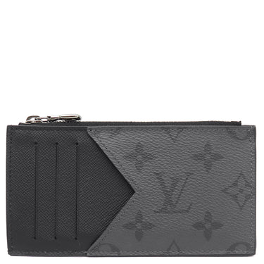 ルイヴィトン LOUIS VUITTON コインカード ホルダー M69533 ブラック×グレー レザー モノグラムエクリプスキャンバス モノグラムエクリプスリバースキャンバス コインケース シルバー金具 フラグメントケース