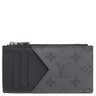 ルイヴィトン LOUIS VUITTON コインカード ホルダー M69533 ブラック×グレー レザー モノグラムエクリプスキャンバス モノグラムエクリプスリバースキャンバス コインケース シルバー金具 フラグメントケース