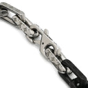 ルイヴィトン LOUIS VUITTON モノグラム チェーン M00687 シルバー×ブラック ステンレススチール L ブレスレット 黒 シルバー ツートン