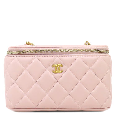 シャネル CHANEL バニティ チェーン ショルダー ピンク レザー ショルダーバッグ マットゴールド金具 CCロゴ ココボール