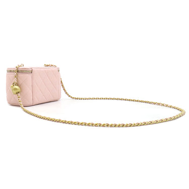 シャネル CHANEL バニティ チェーン ショルダー ピンク レザー ショルダーバッグ マットゴールド金具 CCロゴ ココボール