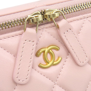 シャネル CHANEL バニティ チェーン ショルダー ピンク レザー ショルダーバッグ マットゴールド金具 CCロゴ ココボール
