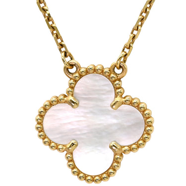 ヴァンクリーフアーペル Van Cleef & Arpels ヴィンテージ アルハンブラ ペンダント VCARA45900 パールホワイト×イエローゴールド K18YG マザーオブパール ネックレス K18YG シェル