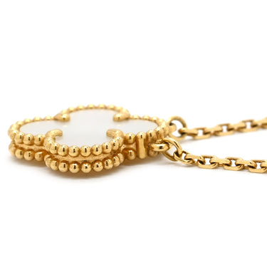 ヴァンクリーフアーペル Van Cleef & Arpels ヴィンテージ アルハンブラ ペンダント VCARA45900 パールホワイト×イエローゴールド K18YG マザーオブパール ネックレス K18YG シェル