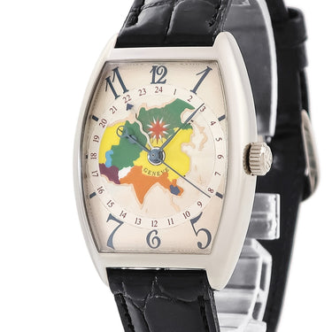 腕時計 フランクミュラー FRANCK MULLER トノウカーベックス ワールドワイド アジア 2852WW 自動巻き メンズ K18WG無垢 ユーラシア 青針