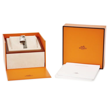 腕時計 エルメス HERMES ケリーウォッチ ミニ KE4.110 クオーツ レディース ホワイト 白 カデナ型 錠前 南京錠