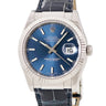 腕時計 ロレックス ROLEX デイトジャスト 36 116139 F番 自動巻き メンズ F番 K18WG無垢 ブルー 青 フルーテッドベゼル サンレイ