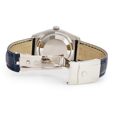 腕時計 ロレックス ROLEX デイトジャスト 36 116139 F番 自動巻き メンズ F番 K18WG無垢 ブルー 青 フルーテッドベゼル サンレイ