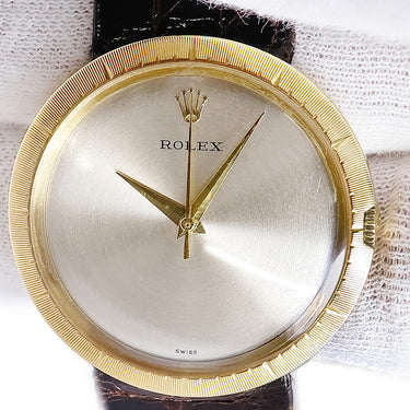 腕時計 ロレックス ROLEX UFO プレシジョン 9919 14番台 手巻き メンズ 14番台 K18YG無垢 シルバー ヴィンテージ ゼファーベゼル