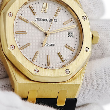 腕時計 オーデマピゲ AUDEMARS PIGUET ロイヤルオーク 15300BA.OO.D088CR.01 自動巻き メンズ K18YG無垢 バー 八角形 デイト
