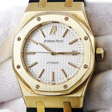 腕時計 オーデマピゲ AUDEMARS PIGUET ロイヤルオーク 15300BA.OO.D088CR.01 自動巻き メンズ K18YG無垢 バー 八角形 デイト