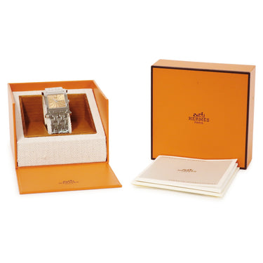 腕時計 エルメス HERMES Hウォッチ MM HH1.510 クオーツ メンズ レディース H型 オレンジ アラビア ギョウシェ