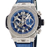 腕時計 ウブロ HUBLOT ビッグバン ウニコ チタニウム ブルー 421.NX.5170.RX 自動巻き メンズ OH済 フライバック クロノグラフ