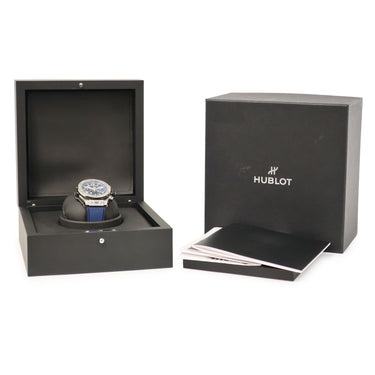 腕時計 ウブロ HUBLOT ビッグバン ウニコ チタニウム ブルー 421.NX.5170.RX 自動巻き メンズ OH済 フライバック クロノグラフ