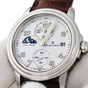 腕時計 ブランパン BLANCPAIN レマン ダブルタイムゾーン ナイト＆デイ 2160-1127-53 自動巻き メンズ ホワイト スモールセコンド