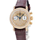腕時計 フランクミュラー FRANCK MULLER ラウンド クロノグラフ 2860 NA D 手巻き レディース K18PG無垢 純正ダイヤ パヴェ シェル