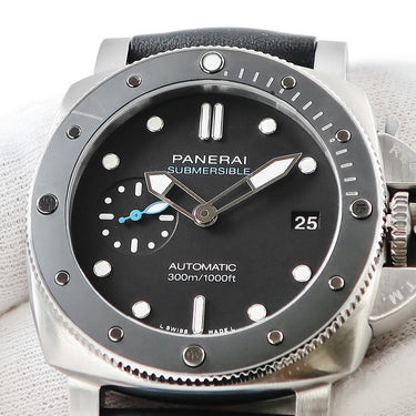 腕時計 パネライ PANERAI サブマーシブル 42mm PAM01683 Y番 自動巻き メンズ Y番 スモールセコンド ブラック 黒 デイト ダイバーズ