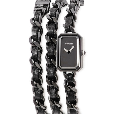 腕時計 シャネル CHANEL プルミエール ロック H5320 クオーツ レディース ブラック 黒 トリプルトゥール 3重巻き 限定