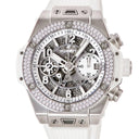 腕時計 ウブロ HUBLOT ビッグバン ウニコ チタニウム ホワイト ダイヤモンド 441.NE.2011.RW.1104 自動巻き メンズ 白 クロノグラフ
