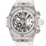 腕時計 ウブロ HUBLOT ビッグバン ウニコ チタニウム ホワイト ダイヤモンド 441.NE.2011.RW.1104 自動巻き メンズ 白 クロノグラフ