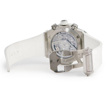 腕時計 ウブロ HUBLOT ビッグバン ウニコ チタニウム ホワイト ダイヤモンド 441.NE.2011.RW.1104 自動巻き メンズ 白 クロノグラフ