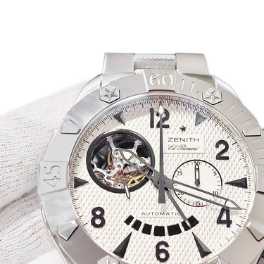 腕時計 ゼニス ZENITH デファイ クラシック オープン エルプリメロ 03.0526.4021/01.M526 自動巻き メンズ シルバー オープンハート