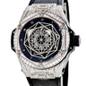 腕時計 ウブロ HUBLOT ビッグバン サンブルー チタニウム パヴェ 415.NX.1112.VR.1704.MXM17 自動巻き メンズ 純正ダイヤ ブラック