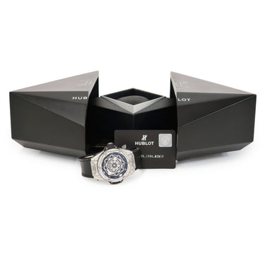 腕時計 ウブロ HUBLOT ビッグバン サンブルー チタニウム パヴェ 415.NX.1112.VR.1704.MXM17 自動巻き メンズ 純正ダイヤ ブラック