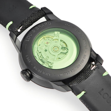 腕時計 ルイ・エラール LOUIS ERARD エクセレンス レギュレータ― ラベルノワール LE85237NN57BAT02 自動巻き メンズ 新品同様 黒 限定