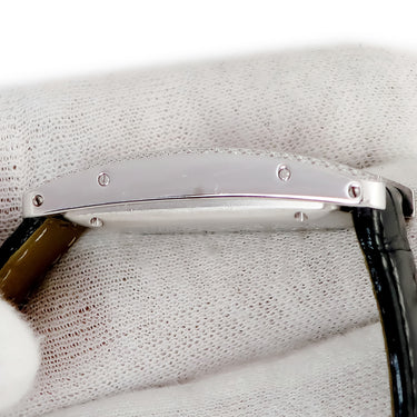 腕時計 カルティエ Cartier タンク アメリカン MM WB710002 自動巻き メンズ レディース K18WG無垢 純正ダイヤ ギョウシェ 青針