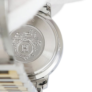 腕時計 エルメス HERMES クリッパー クロノグラフ CL1.920 クオーツ メンズ デイト ホワイト 白 スモールセコンド