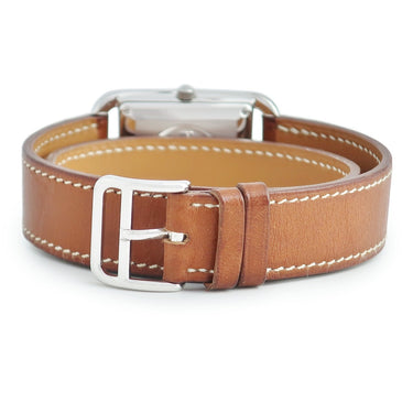腕時計 エルメス HERMES ケープコッド ドゥブルトゥール CC1.710.220/VBA1 自動巻き レディース スクエア アラビア デイト