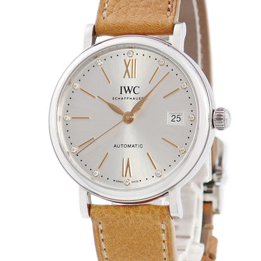 腕時計 IWC IWC ポートフィノ オートマティック 37 IW458601 自動巻き メンズ 純正ダイヤ デイト シルバー バー ローマン
