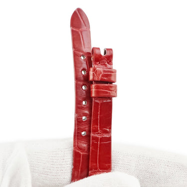 ヴァンクリーフアーペル Van Cleef & Arpels 純正 クロコバンド レッド クロコダイル 腕時計パーツ クロコダイル ベルト 10ｍｍ レッド 赤 バネ棒