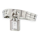 腕時計 エルメス HERMES ケリーウォッチ ミニ KE4.130 クオーツ レディース 新品同様 純正ダイヤ ホワイト 白 カデナ型 錠前 南京錠