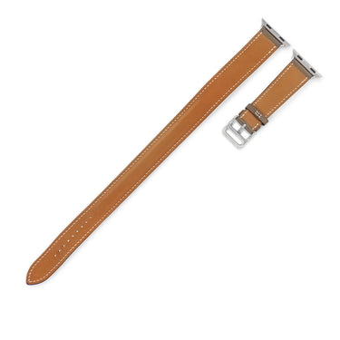エルメス HERMES 純正 アップルウォッチ 38 40 41mm用 エトゥープ レザー ステンレススチール 腕時計パーツ レザー ベルト バンド 32ｍｍ エトゥープ ドゥブルトゥール 替え