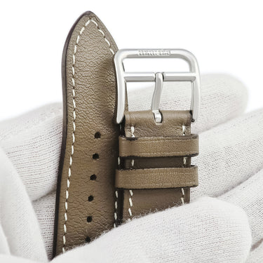 エルメス HERMES 純正 アップルウォッチ 38 40 41mm用 エトゥープ レザー ステンレススチール 腕時計パーツ レザー ベルト バンド 32ｍｍ エトゥープ ドゥブルトゥール 替え