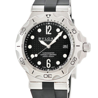 腕時計 ブルガリ BVLGARI ディアゴノ プロフェッショナル スクーバ アクア DP42SSD 自動巻き メンズ ブラック デイト ダイバーズ