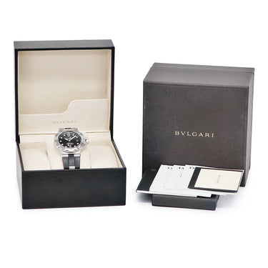 腕時計 ブルガリ BVLGARI ディアゴノ プロフェッショナル スクーバ アクア DP42SSD 自動巻き メンズ ブラック デイト ダイバーズ